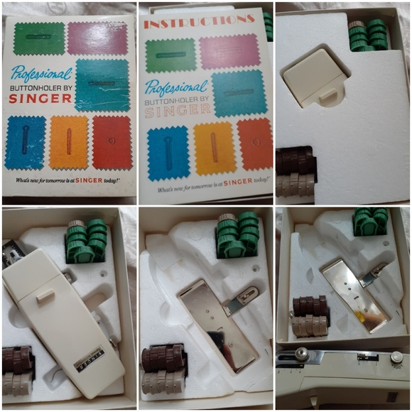 Vntg Singer Prof. Sewing Pro Button Hole Sewing Attachment 🍬*Mint* - Picture 10 of 17